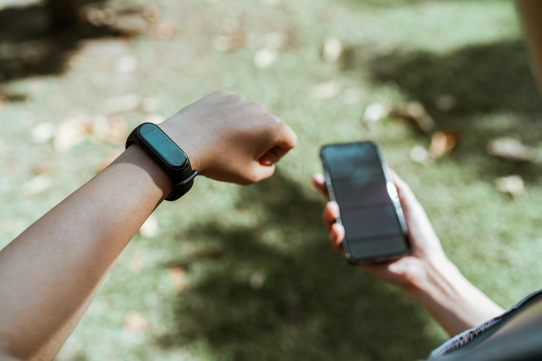 Consumer checking a smartwatch as part of a health routine